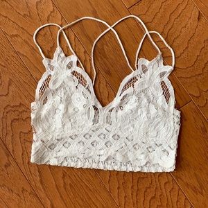NWOT FP One white Adella lace top bralette